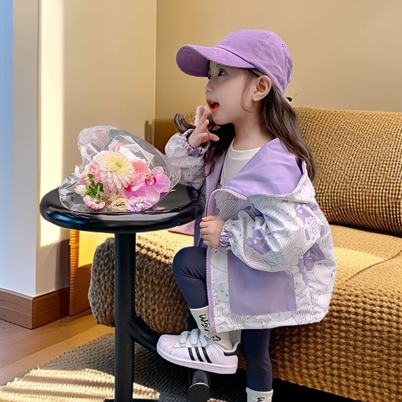 女童外套春秋款2024新款秋季衣服小女孩秋装儿童冲锋衣休闲韩版