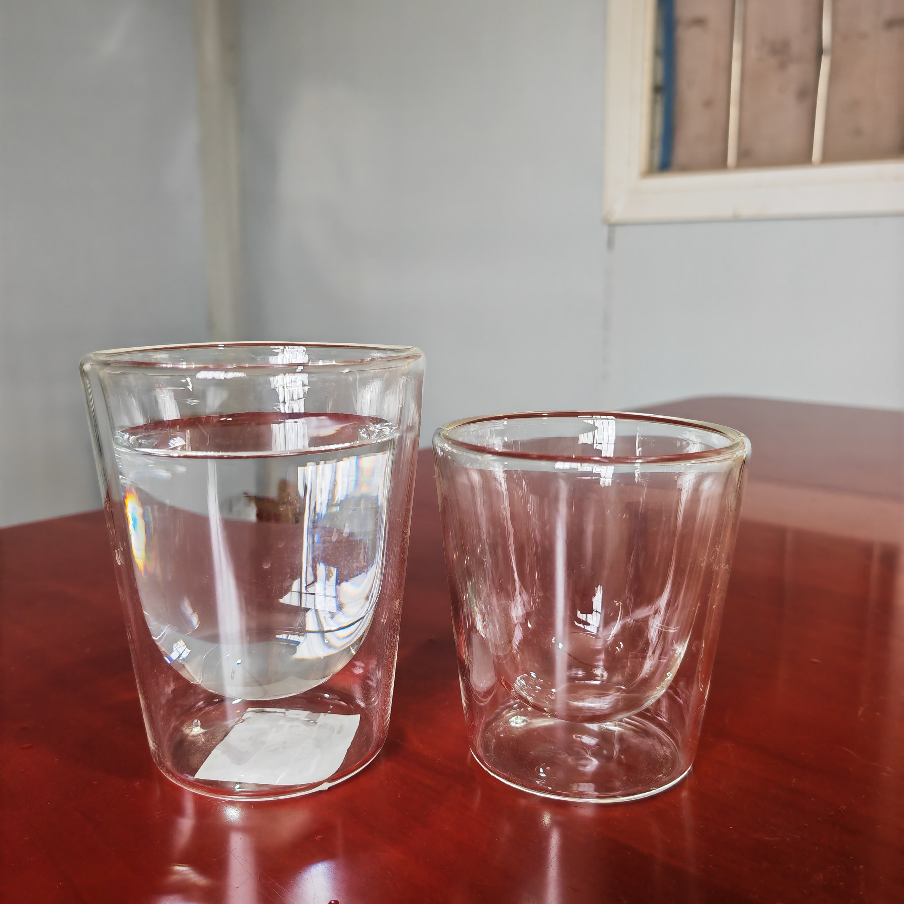 双层隔热防炸玻璃茶杯透明家用大容量简约玻璃杯耐热喝水杯创意