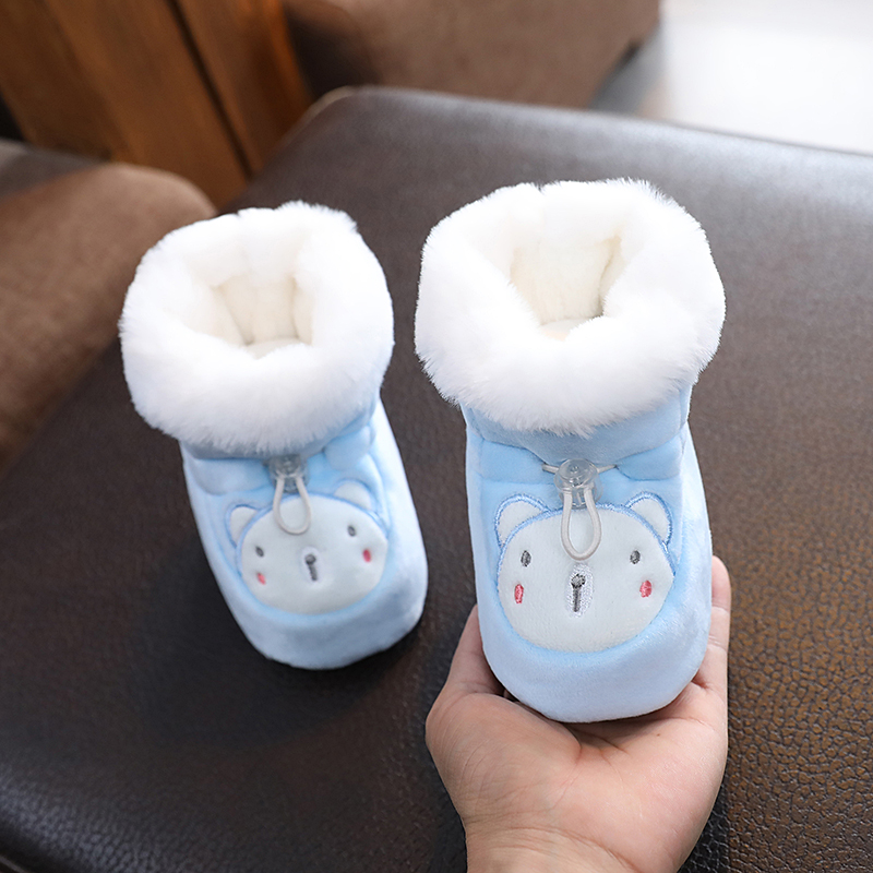 冬季婴儿鞋软底保暖棉鞋0-3-6-12个月新生儿男女宝宝步前可爱鞋袜