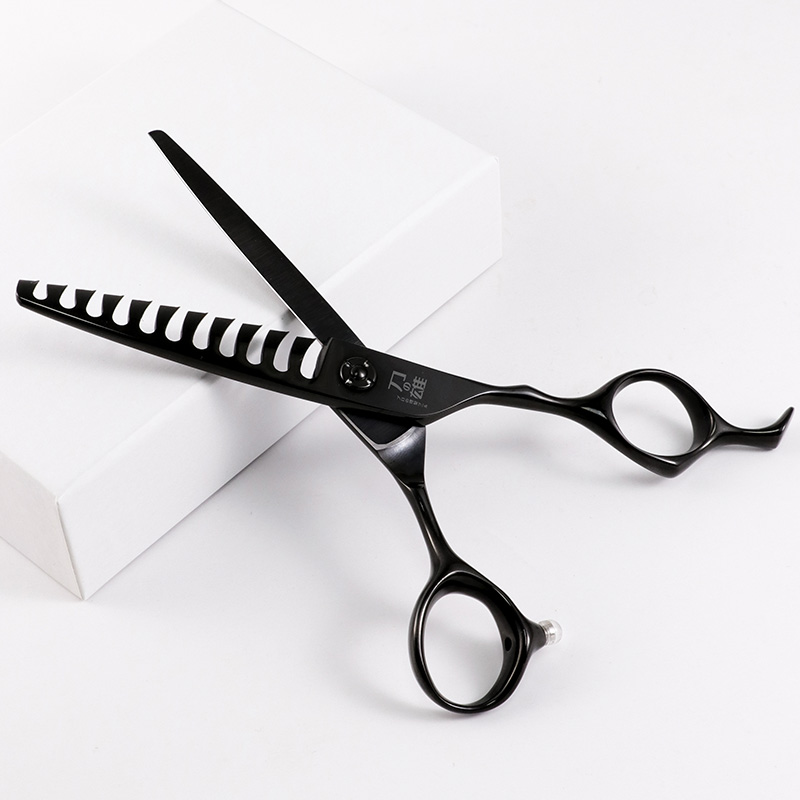 【送剪刀套】刀雄黑武士理发剪刀美发剪无痕牙剪鱼骨剪发型师专用