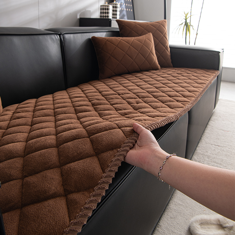 沙发垫新款2025防滑办公室实木坐垫毛绒老式真皮中式保暖组合简约