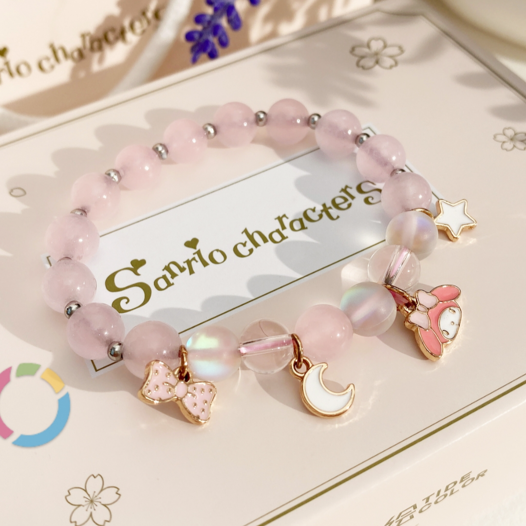 潮色绘 锌合金手链 三丽鸥melody粉色手串女学生党送闺蜜生日礼物