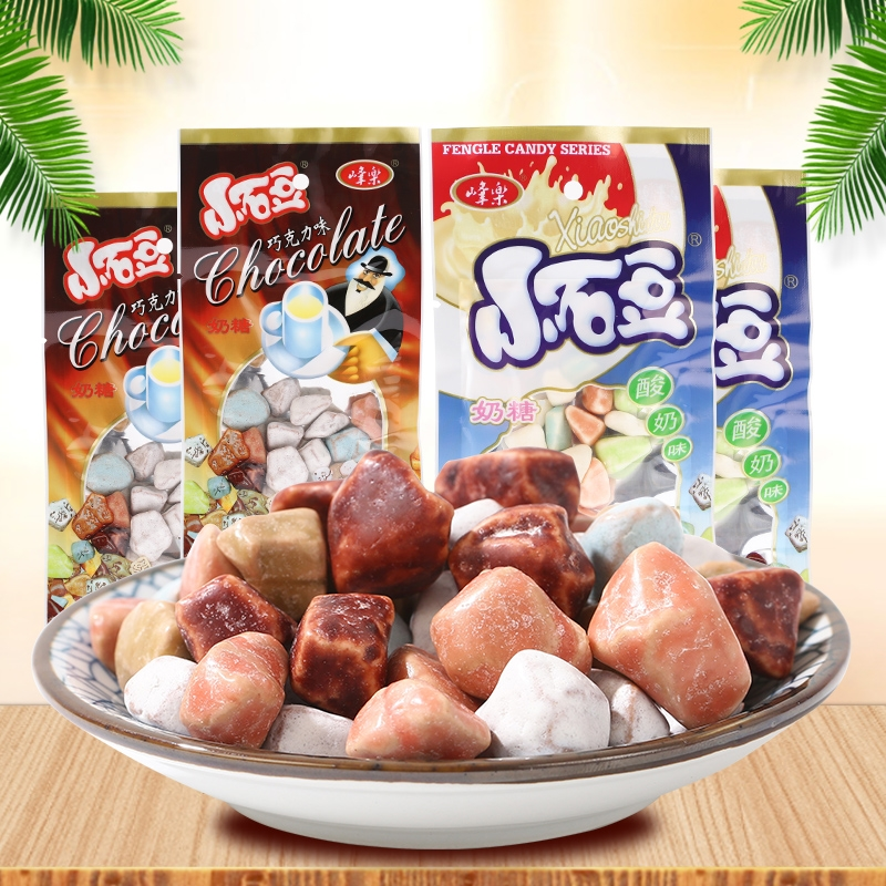 峰乐石头糖13g整袋8090怀旧零食糖果巧克力味