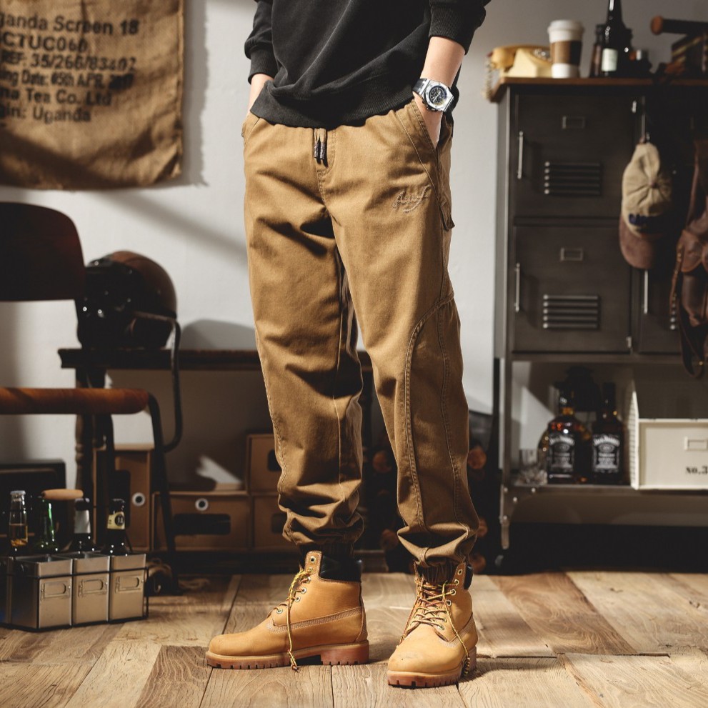 美式重磅2026春秋新款工装裤子男士宽松潮流休闲裤潮牌痞帅束脚裤