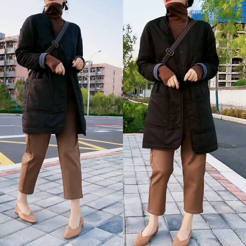 时尚设计显瘦棉衣外套女2025秋冬季胖MM洋气网红洋气炸街女装