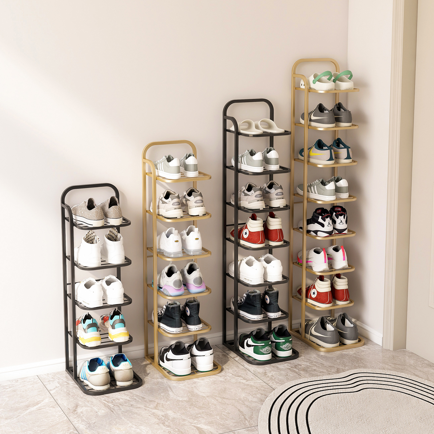 聚当当创意客厅鞋架大容量落地式多层简易鞋架门口鞋架多层鞋架