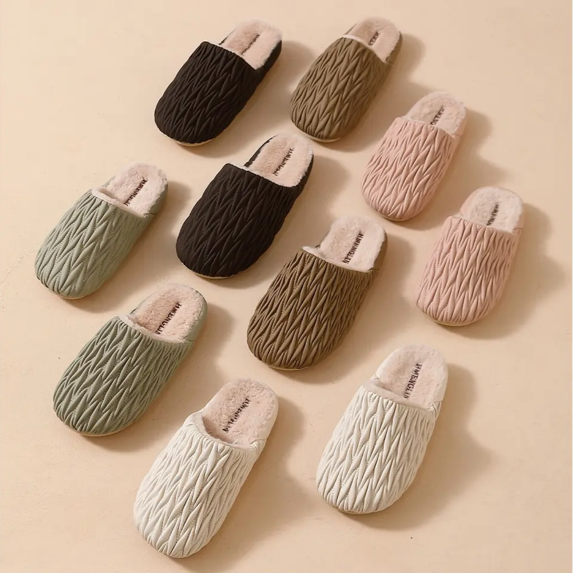 星海美拉德艾草静音pu皮棉拖防滑居家外穿防水女款2025新款拖鞋