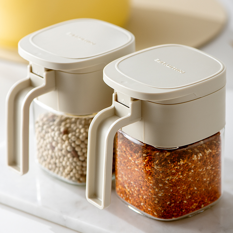调味罐厨房家用调料盒玻璃盐瓶密封防潮盐巴收纳盒盐罐糖罐调味瓶