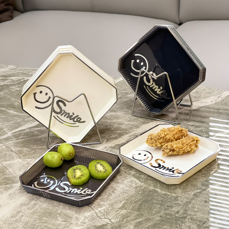 家用盘碟吐骨碟新款餐桌垃圾盘点心盘子桌面吐骨头碟残渣盘小吃碟