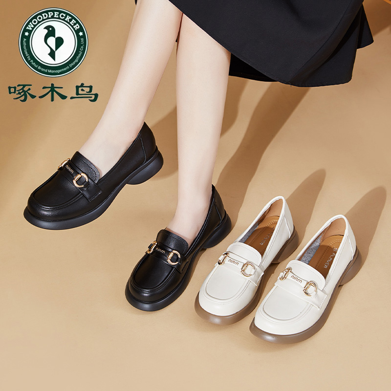 【啄木鸟品牌】专柜正品英伦风时尚百搭舒适软底软面轻便小单鞋811