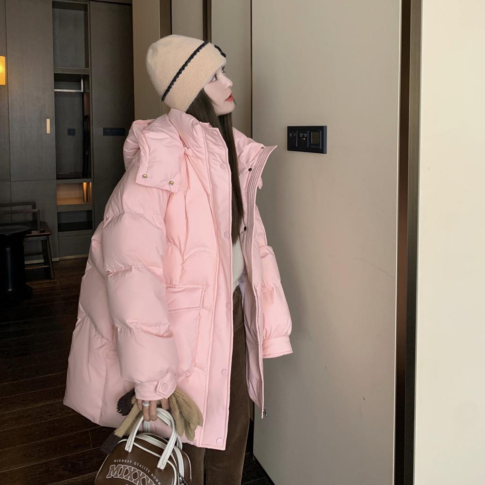 奶乎乎粉色羽绒服女冬2024新款少女感流行高级感爆款厚外套减龄