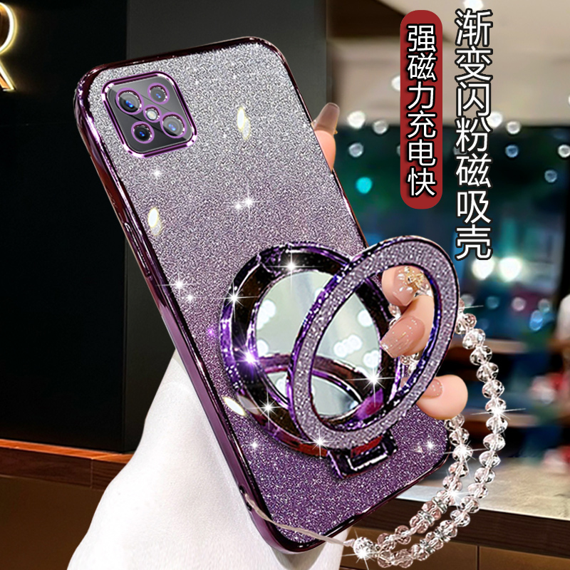 Oppoa92s手机壳女时尚oppo闪粉软壳带支架0PP0A92s全包PDKM00外套
