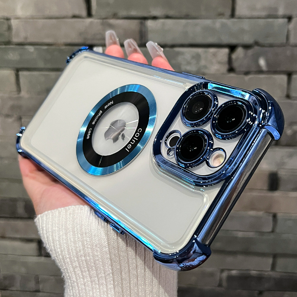 苹果15promax漏标磁吸电镀气囊防摔14高级感13带镜头膜手机软壳12