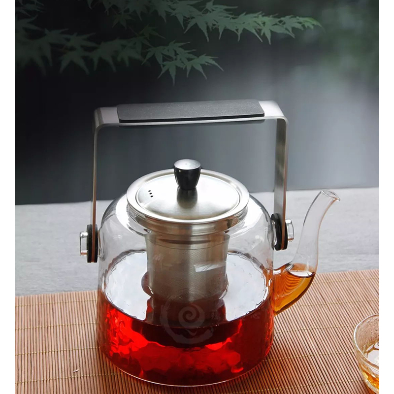 明尚德·璃海匠心800ml耐热玻璃素华提梁壶多功能大容量小型复古
