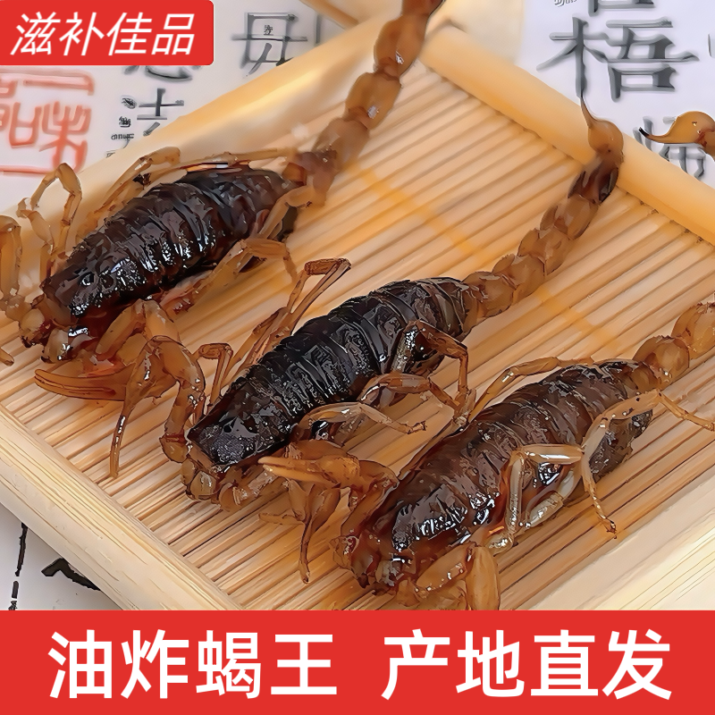 大蝎子王油炸稀缺蝎王新鲜蝎子美食昆虫美食招待下酒炸蝎子