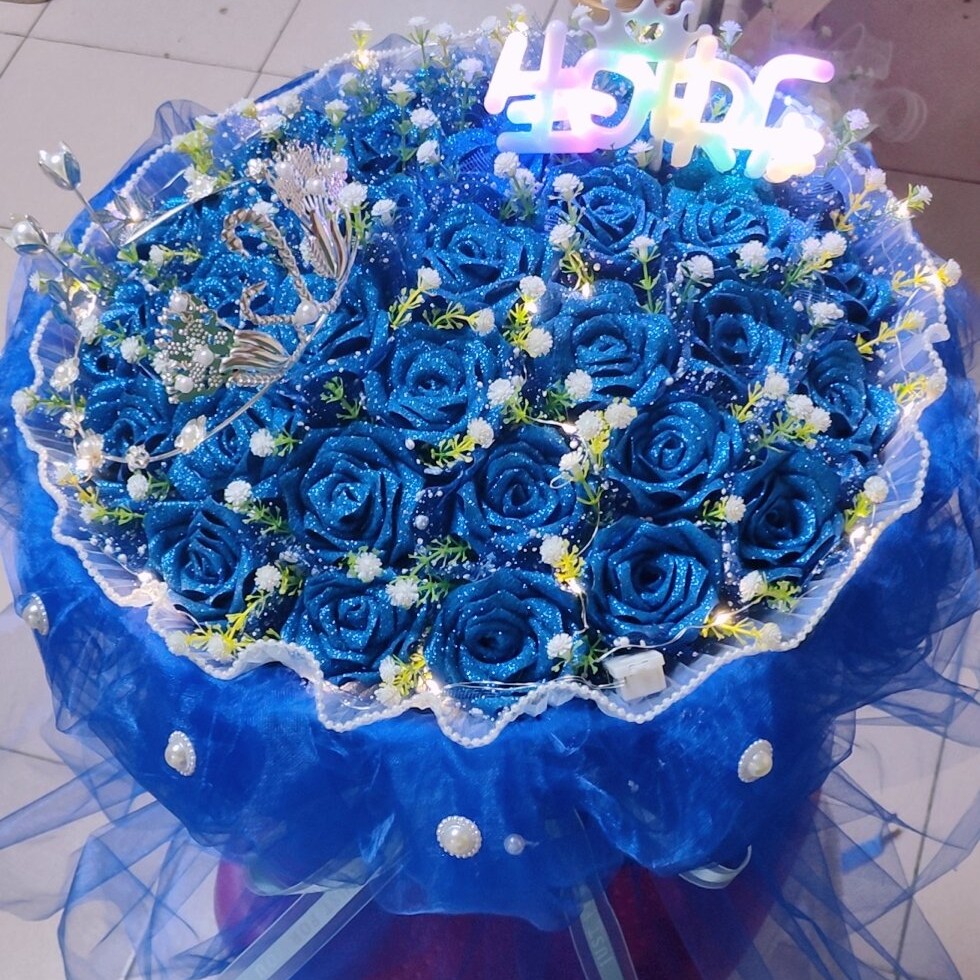 纯手工丝带玫瑰永生花成品 生日礼物 送女生 情人节表白浪漫礼物