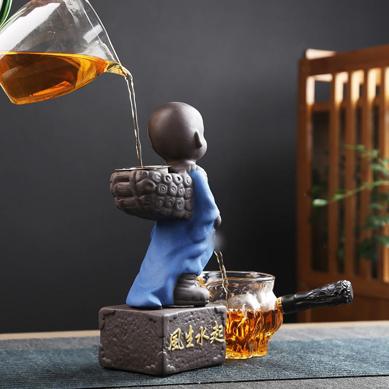 紫砂茶漏茶滤一体过滤网器茶具配件茶玩茶桌茶盘创意尿童茶宠摆件