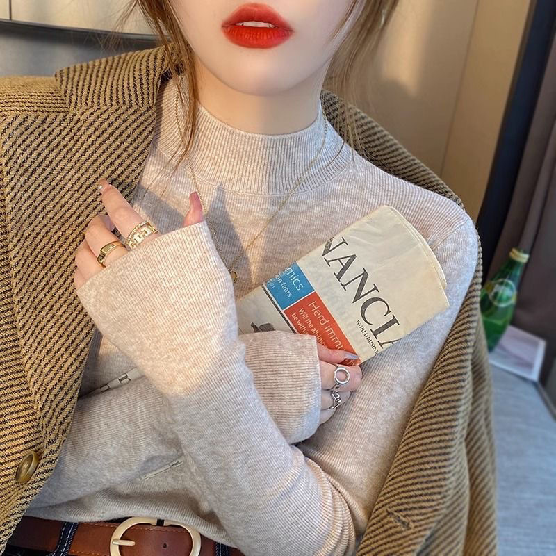 半高领毛衣女秋冬新款针织衫修身显瘦内搭长袖百搭洋气打底衫上衣