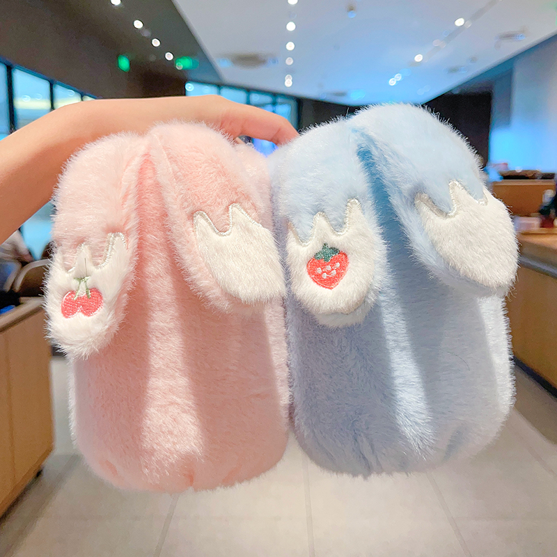 秋冬季新款兔耳朵女童袖套防污耐脏宝宝可爱小兔袖头女童毛绒护袖