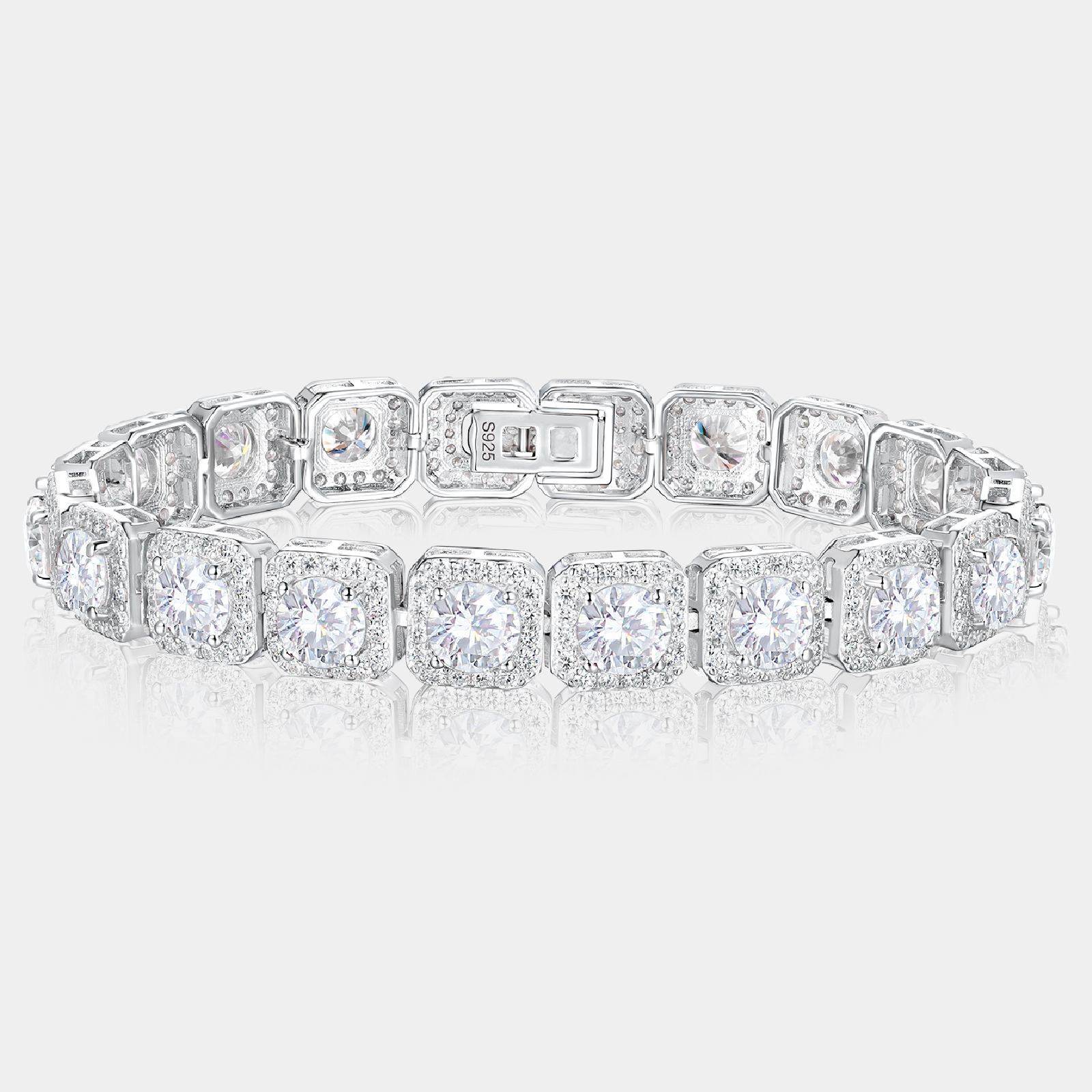 925银莫桑石手链 秋冬氛围满钻小冰糖银莫桑钻手链轻奢生日礼物