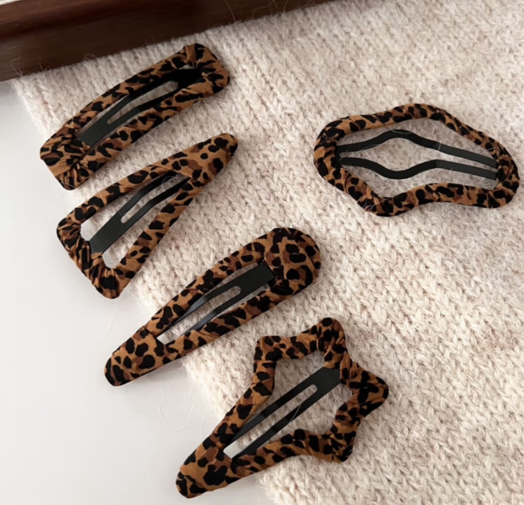 韩国东大门同款复古豹纹BB夹刘海夹简约气质时尚边夹碎发夹发卡