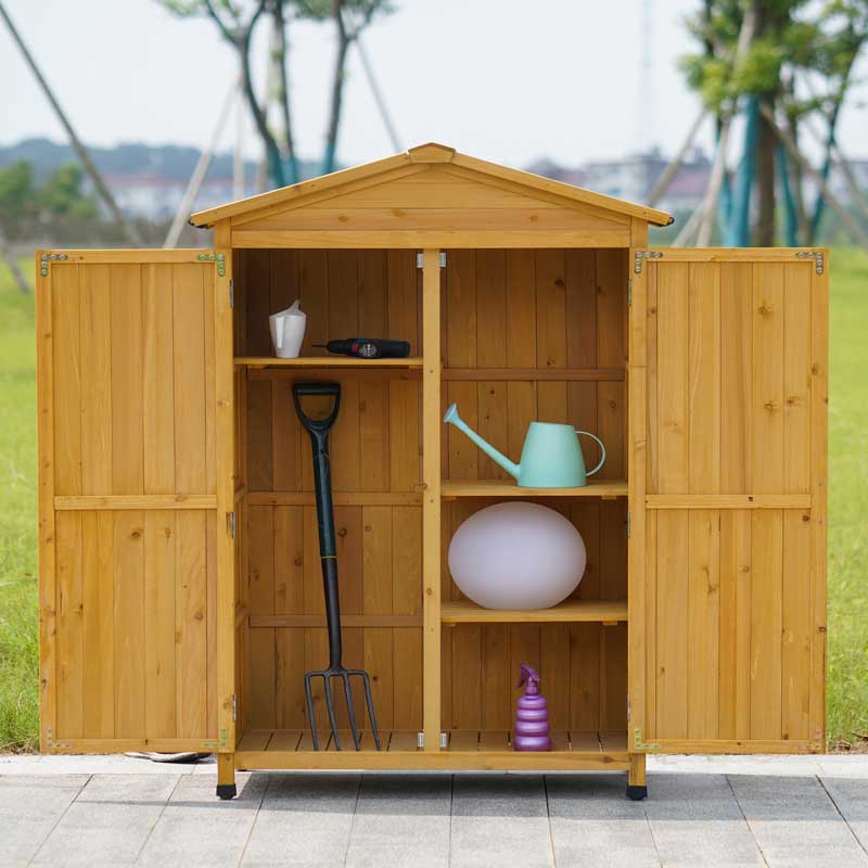 户外收纳柜储物柜防腐实木工具柜防晒防水置物柜收纳柜露天整理柜