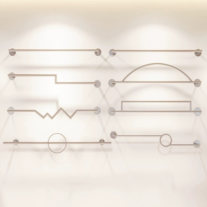简约展示架正挂杆创意上墙横杆加厚加粗服装创意挂版全尺寸定制