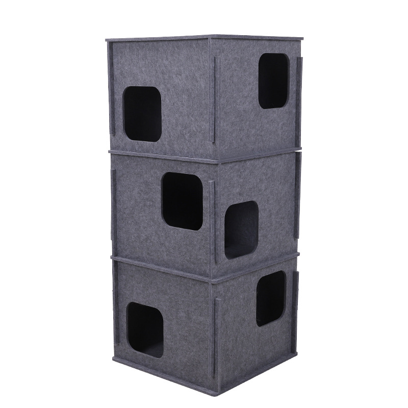 叠叠乐毛毡猫窝迷宫隧道猫窝爬架躲猫猫钻洞四季通用猫抓板多层