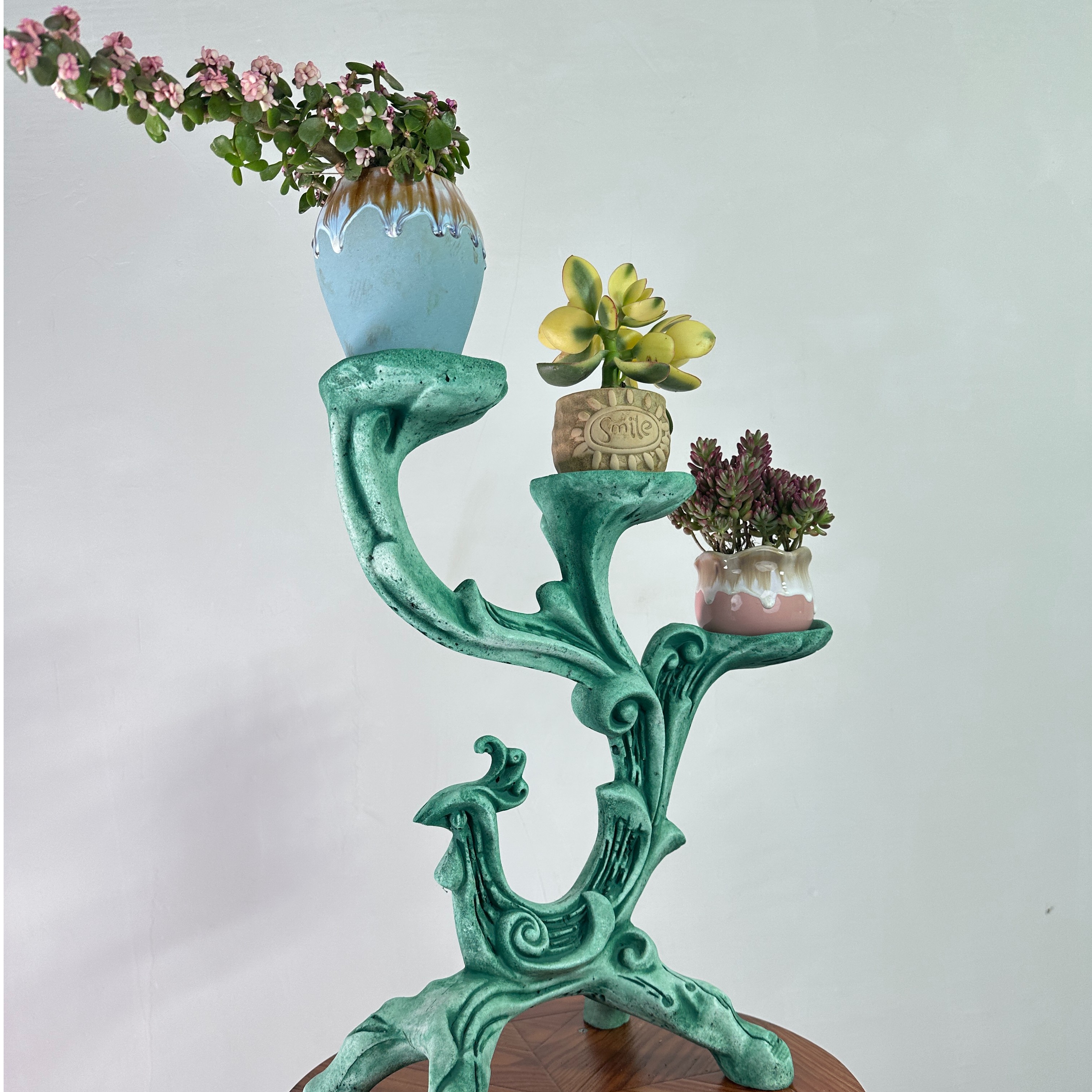 云南砂岩花架花店进货渠道园艺用品孔雀盆栽酒店民宿盆景茶室装饰