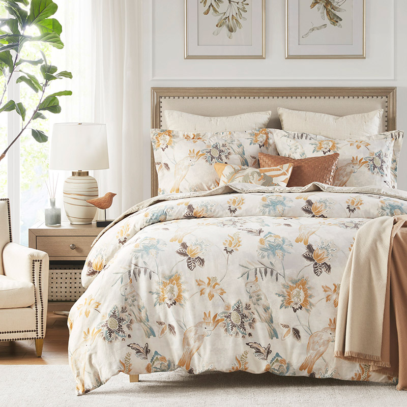 HARBORHOUSE新疆长绒棉全棉贡缎床品四件套Parrot柔软舒适透气