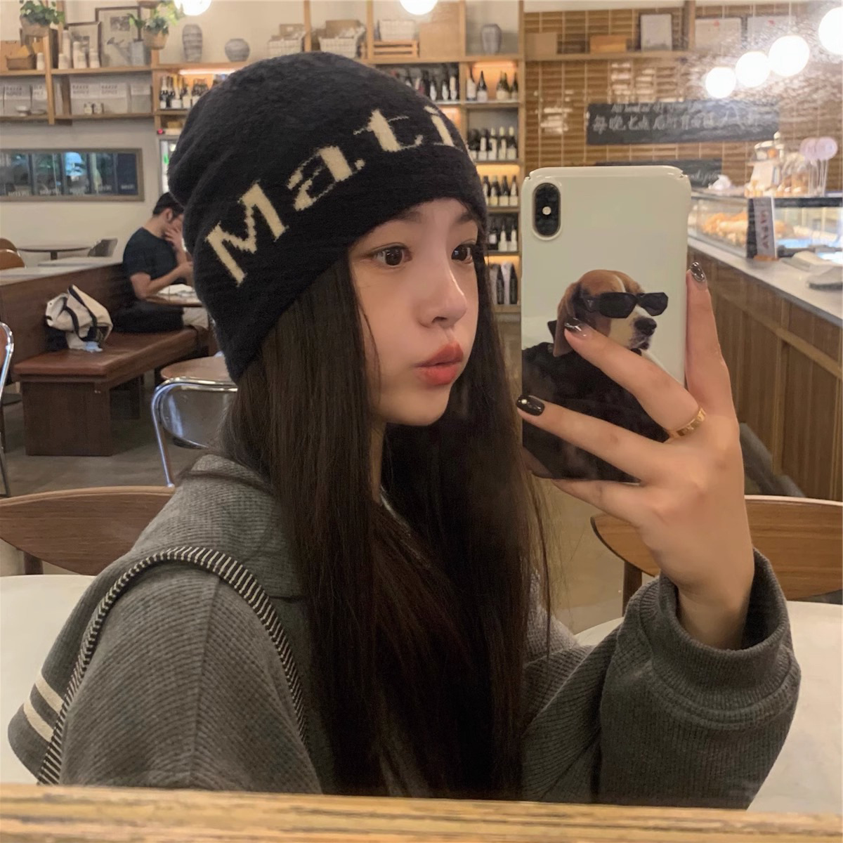 2025秋冬新款针织毛线帽保暖护耳冷帽男潮字母时尚百搭帽子女显脸