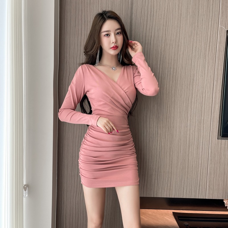 早秋名媛修身连衣裙性感女装钓系约会裙收腰显瘦紧身包臀短裙裙子