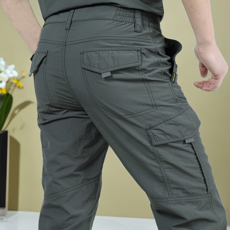 秋冬厚款工装裤男裤户外速干裤防风多口袋直筒加绒休闲裤登山裤男