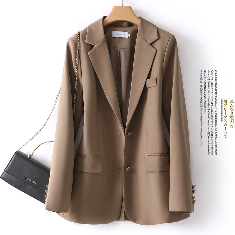 咖色小西装外套女2024年春秋新款韩版宽松高级感气质时尚西服上衣