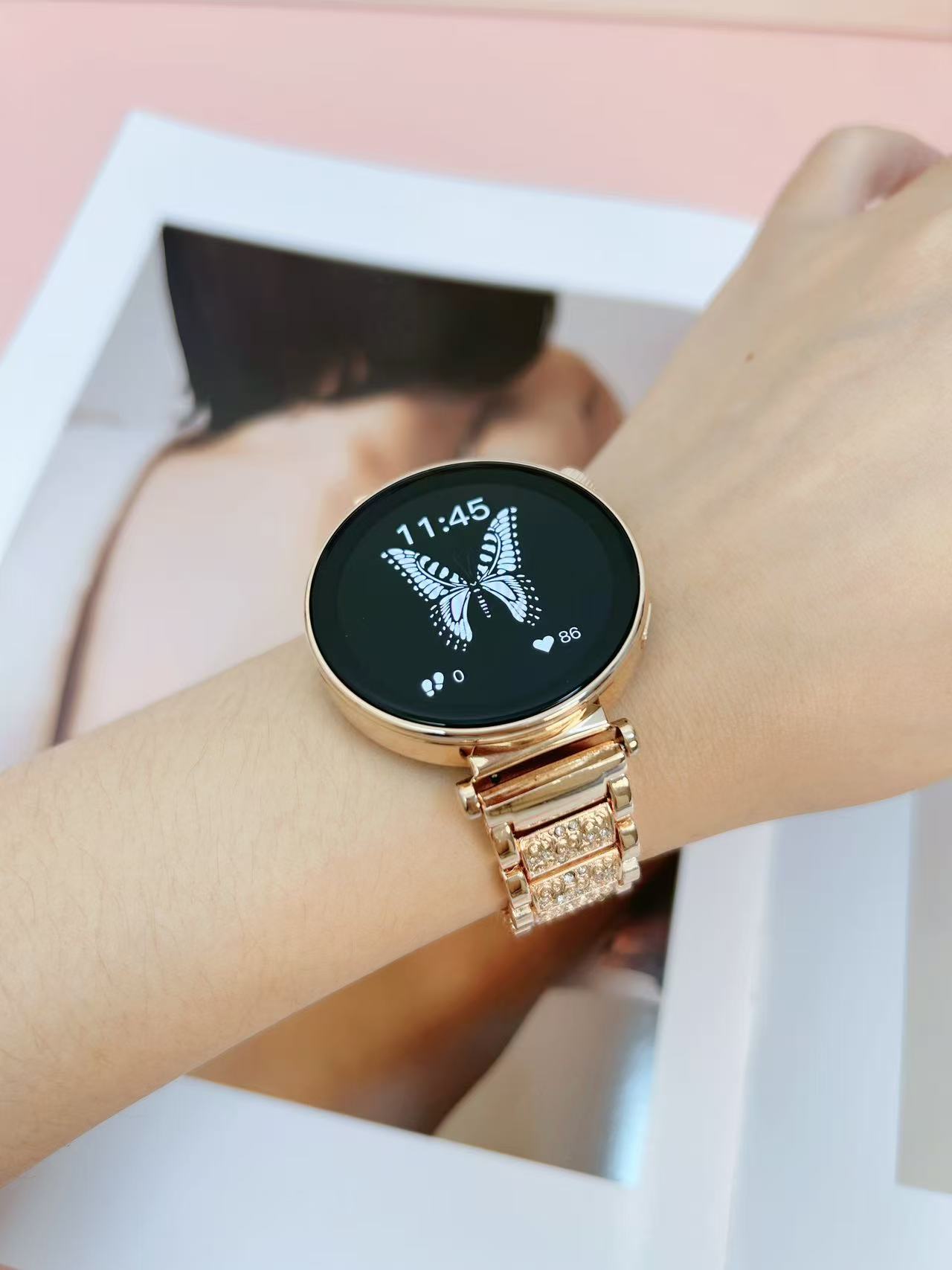 （顶配新款 新款女士智能手表， AM0lED屏幕蓝牙通话离线语音3D导航