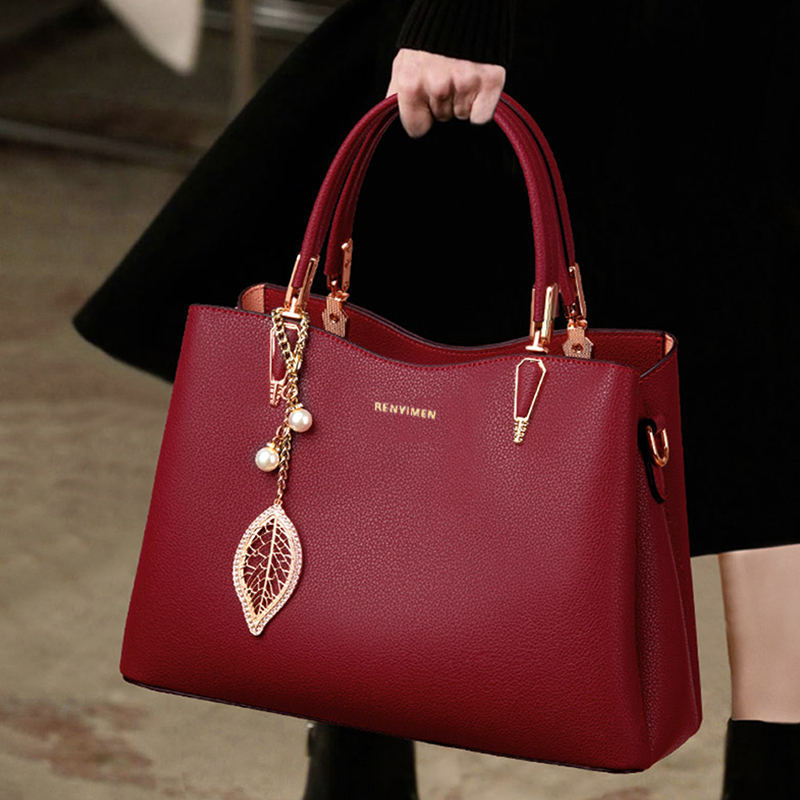 气质女款手提包真皮女士大气妈妈包婚包质感百搭牛皮斜挎包大容量