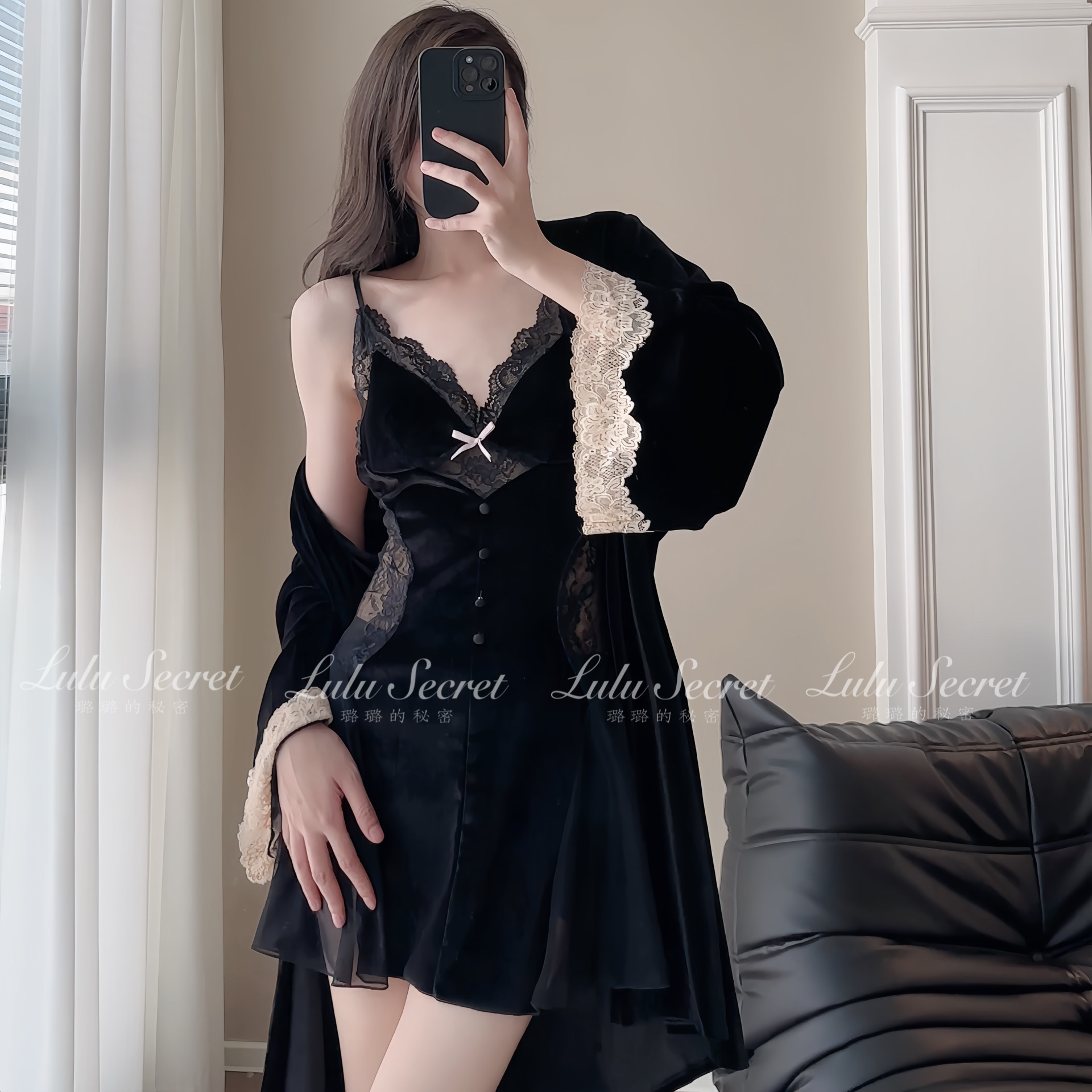 【浪漫遐想】轻奢吊带睡衣2023秋季新款性感睡裙家居服睡袍气质显瘦