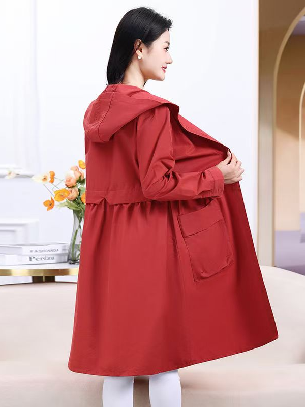 中老年新款秋季高档风衣中长款韩版宽松时尚流行伦风外套洋气