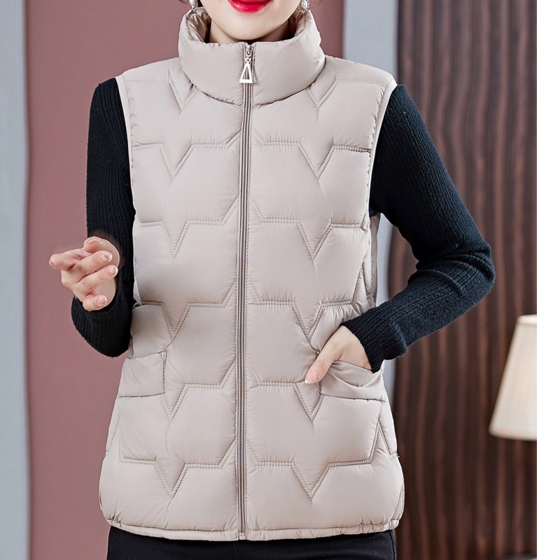 秋冬纯色超轻棉马甲女2025新款洋气女装加厚大码短款棉坎肩马夹女