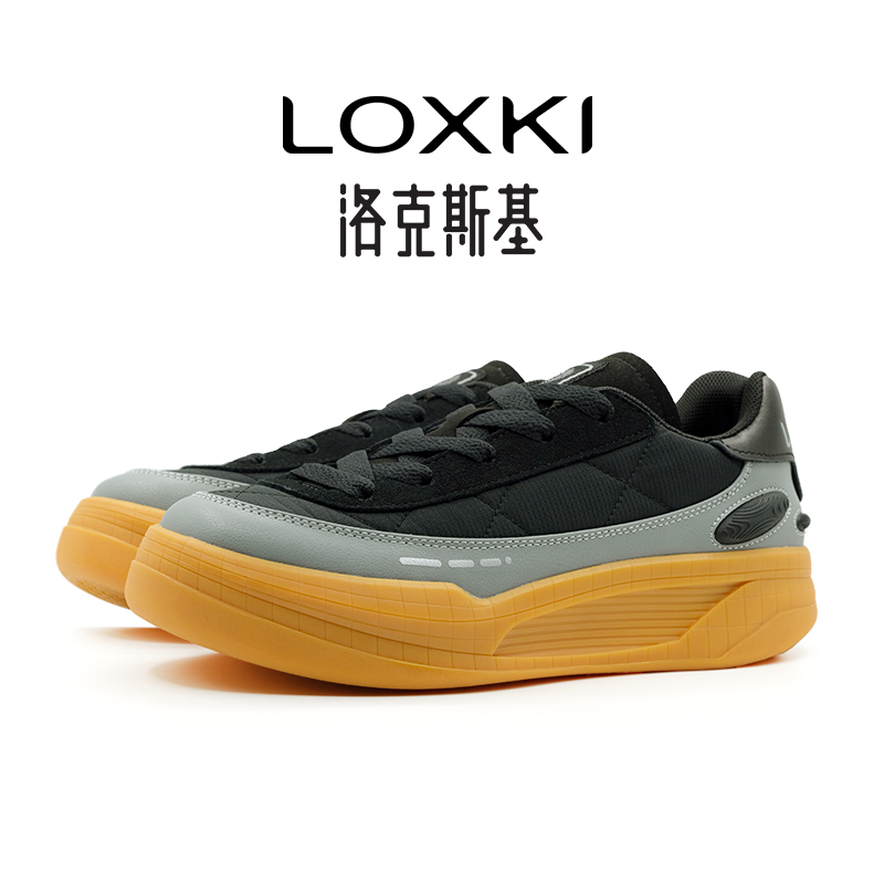 LOXKI/洛克斯基官方时尚休闲升级冬季干净感痞帅男鞋休闲鞋厚底