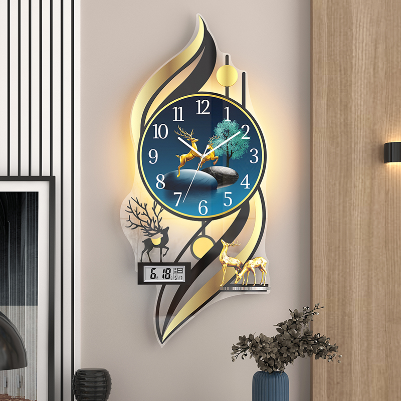 网红布置客厅家用时尚轻奢装饰简约挂墙石英钟表挂钟挂表大气时钟