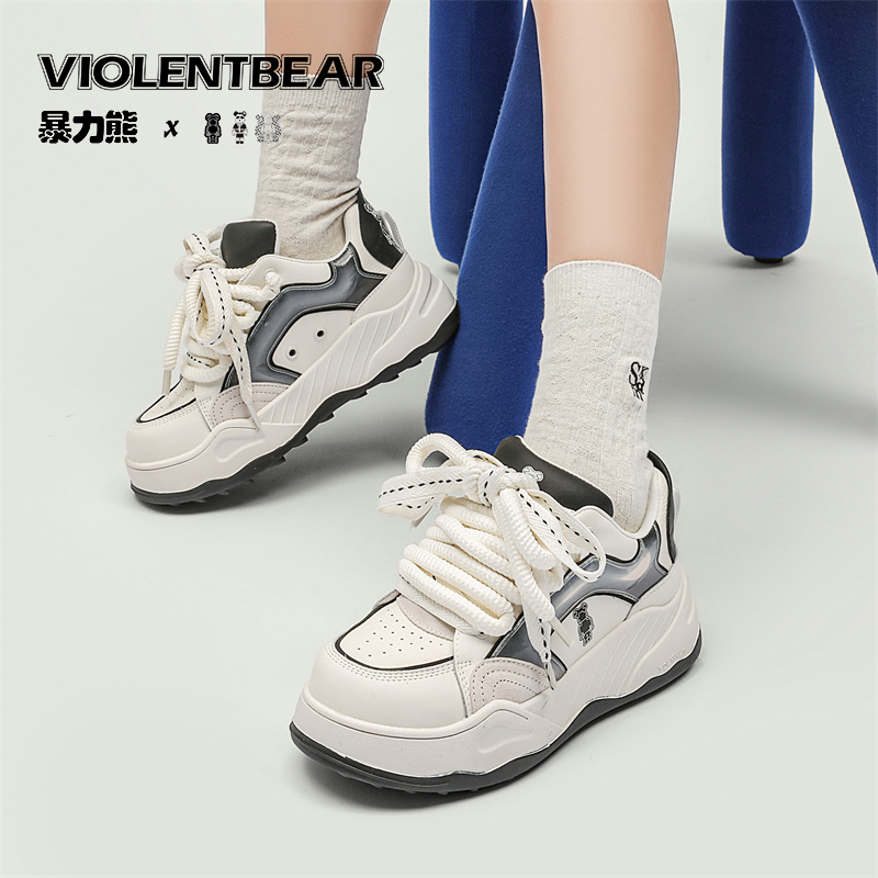 Violentbear/暴力熊情侣款设计师款百搭板鞋女舒适厚底潮鞋 356-8