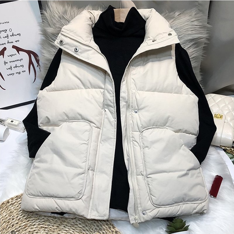 【80-200斤】棉服马甲女秋冬韩版百搭学生宽松坎肩棉马夹背心2212