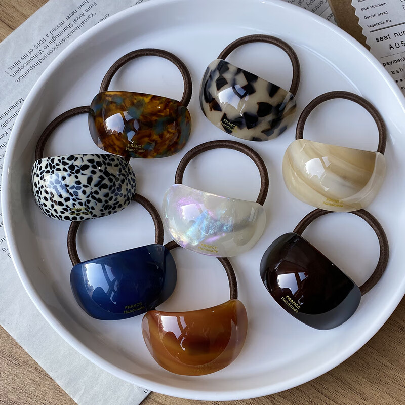 韩国France复古小众发圈圆弧形法式气质高马尾发绳扎头绳时尚百搭