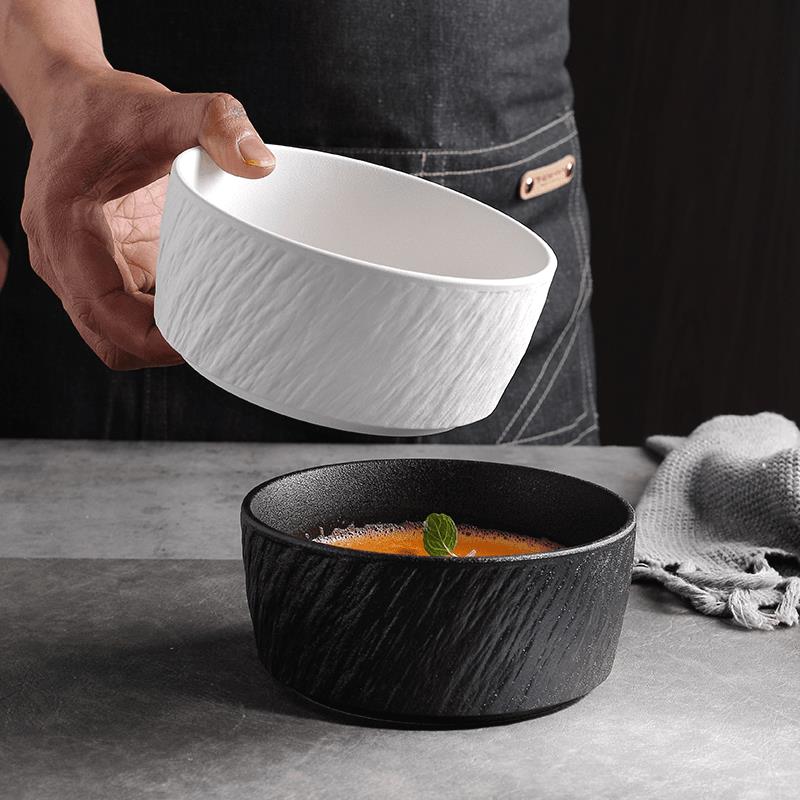 简约陶瓷碗家用米饭碗汤碗早餐碗轻奢高颜值餐具泡面碗甜品碗