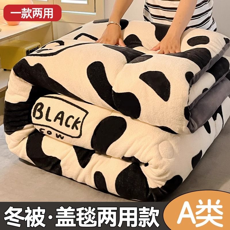 冬季加厚保暖被子牛奶绒羊羔绒冬被2024新款单人被秋冬棉被被芯