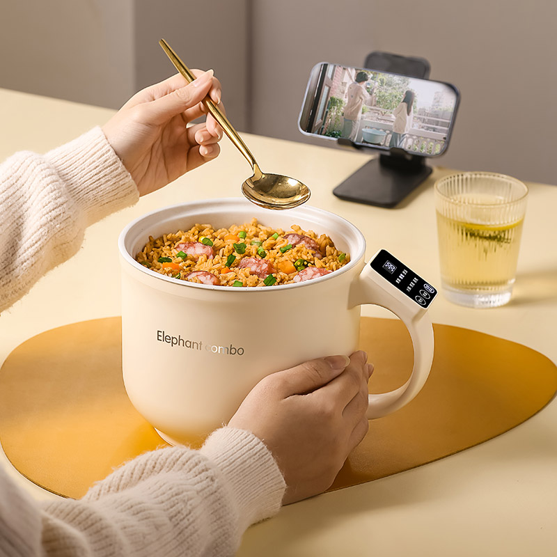 【厂家直发】多功能智能电煮锅2L迷你学生家用办公家用家用电锅