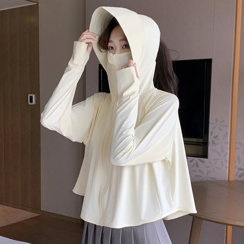 醉梓菡冰皮原纱防晒衣女防紫外线透气轻薄骑行防晒服罩衫短款外套