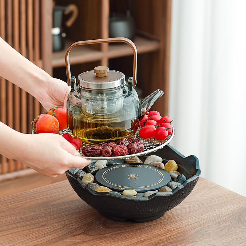 围炉煮茶家用室内烤火炉套装新款冬天网红煮茶器具电陶炉茶壶全套