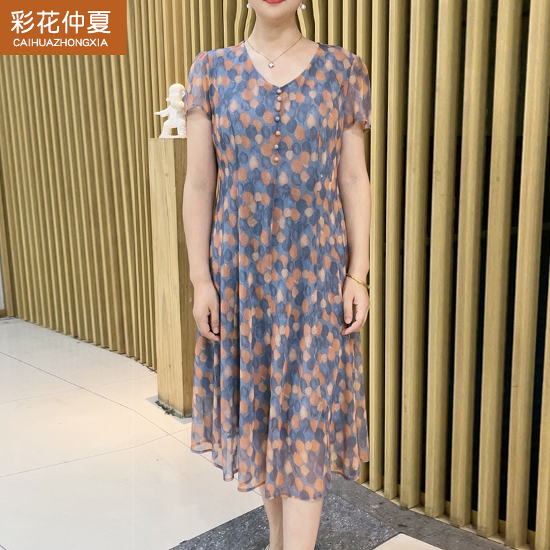 中年妈妈夏装洋气连衣裙2025新款40岁50中老年女夏季高贵气质裙子